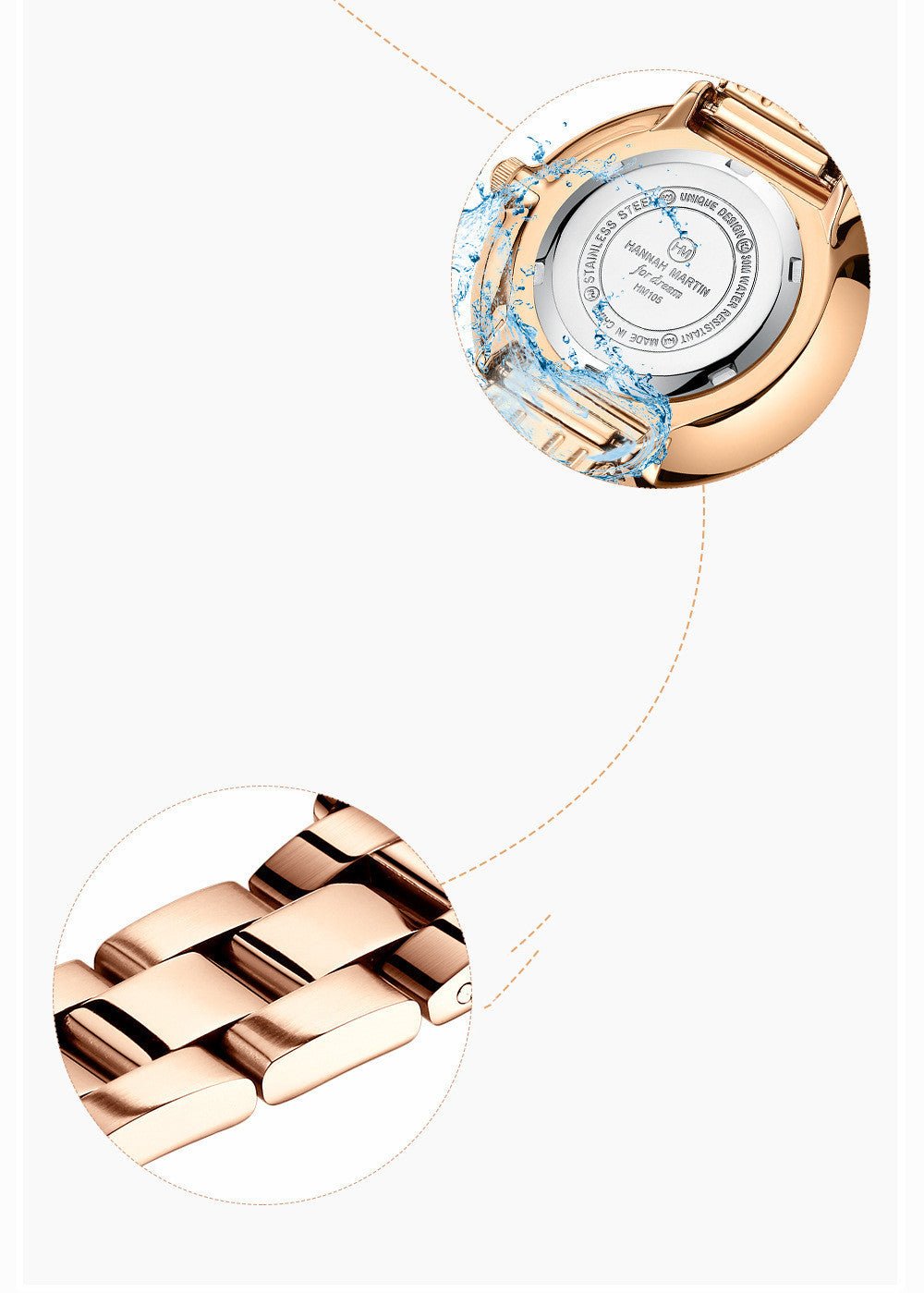 Stainless Steel Chain Butterfly Double Snap Watch - adritiX