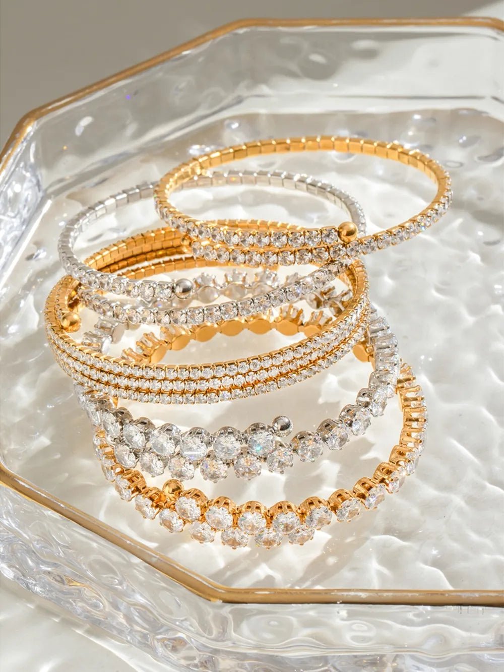 Stainless Steel Inlaid Zircon Bracelet - adritiX