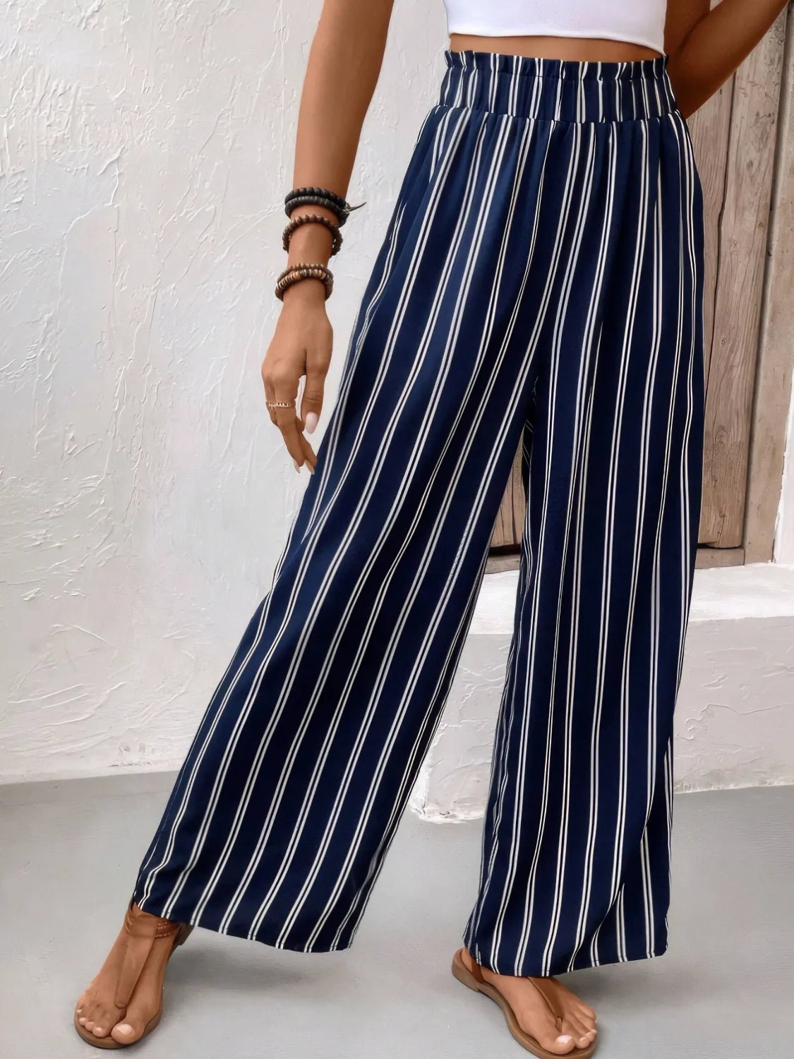 Striped Wide Leg Pants - adritiX