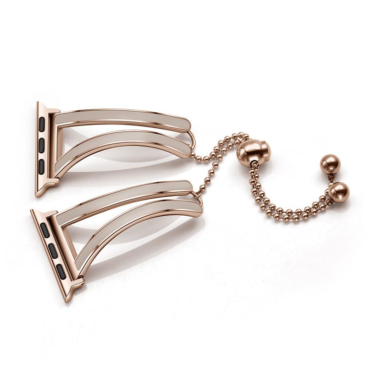 Suitable For Apple Watch Strap Female Rose Gold Stainless Steel - adritiX