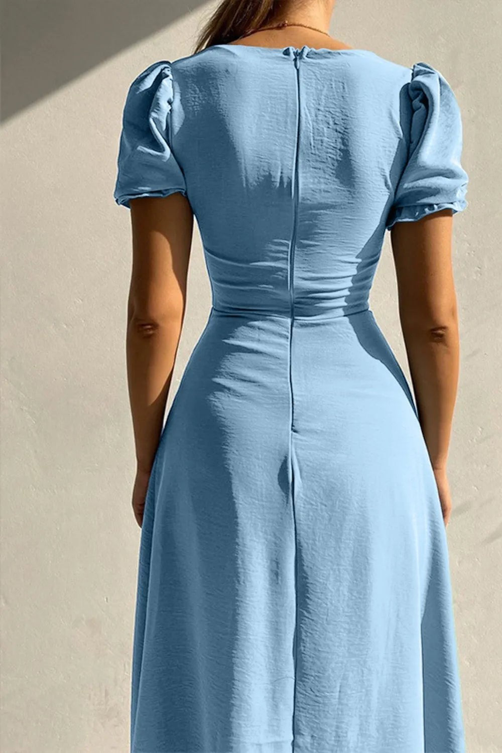 Sweetheart Neck Short Sleeve Dress - adritiX