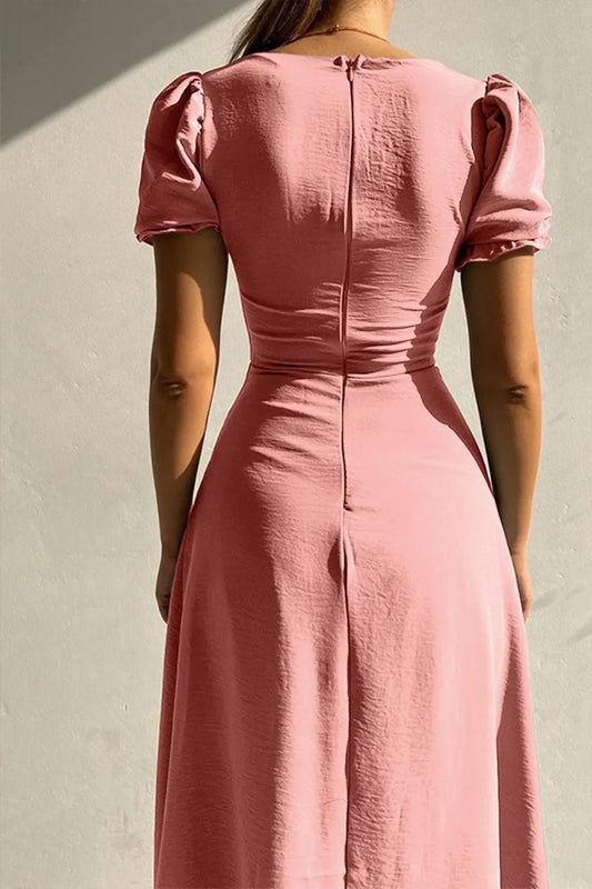 Sweetheart Neck Short Sleeve Dress - adritiX