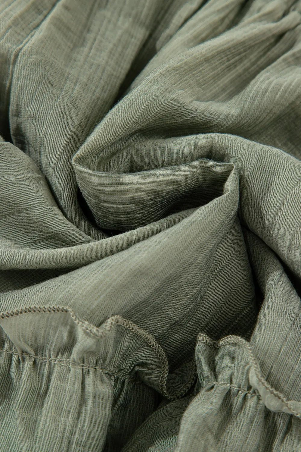 Textured Tie Waist Ruffle Hem Shorts - adritiX