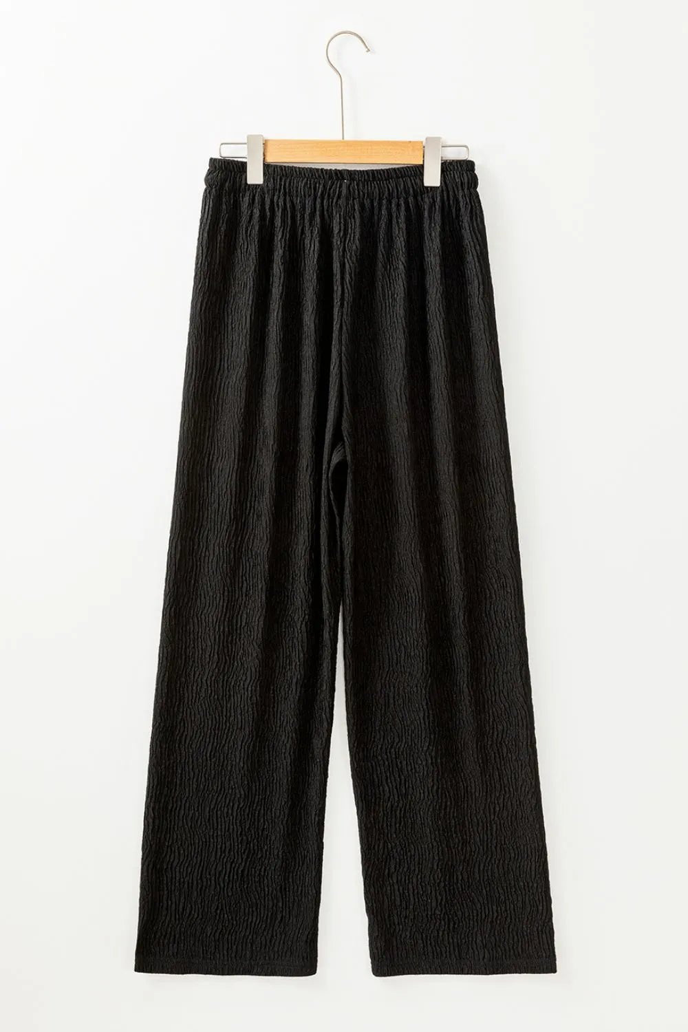 Vibrant Styles Textured Drawstring Straight Pants - Effortless Comfort & Chic Fit - adritiX