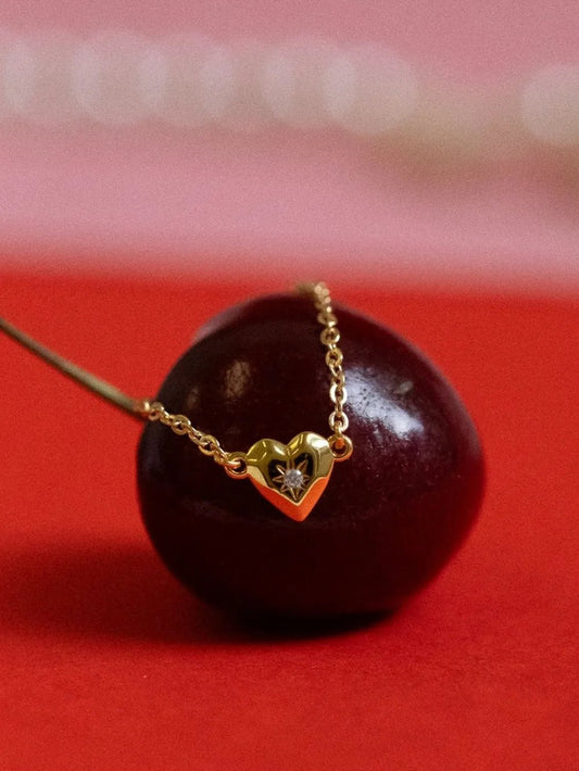 Zircon Heart Pendant Necklace - adritiX