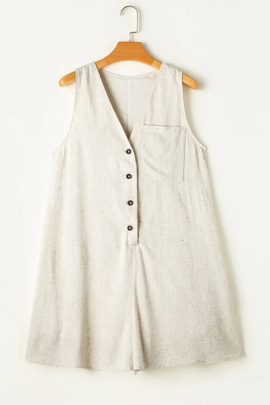 Elegant V-Neck Sleeveless Romper - adritiX