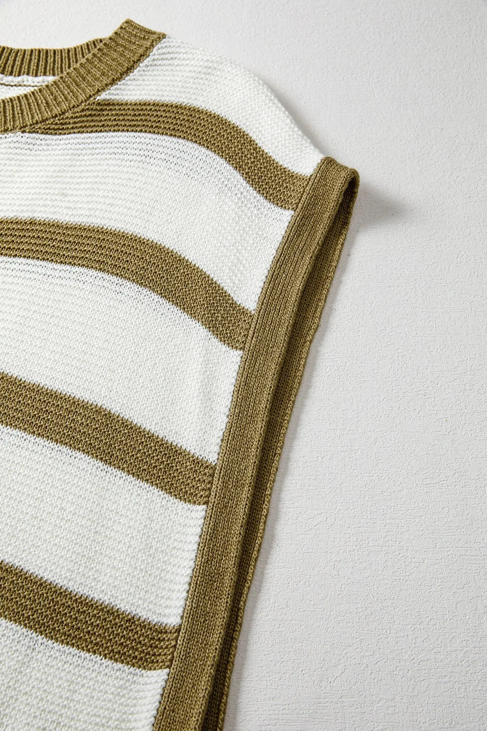 Stripe Tie Open Side Sweater Knitted Top - adritiX