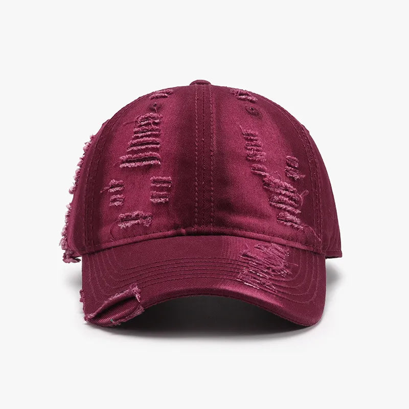 Distressed Adjustable Cotton Baseball Cap - adritiX