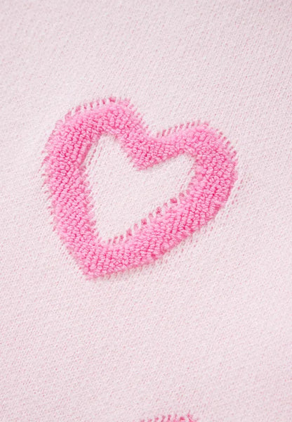 High-Low Heart Round Neck Long Sleeve Sweater - adritiX