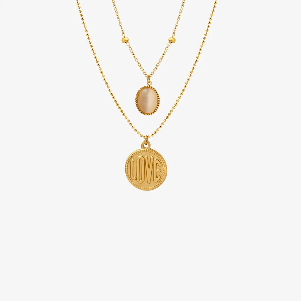 Titanium Steel Double-Layered Necklace - adritiX