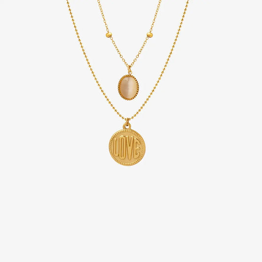 Titanium Steel Double-Layered Necklace - adritiX
