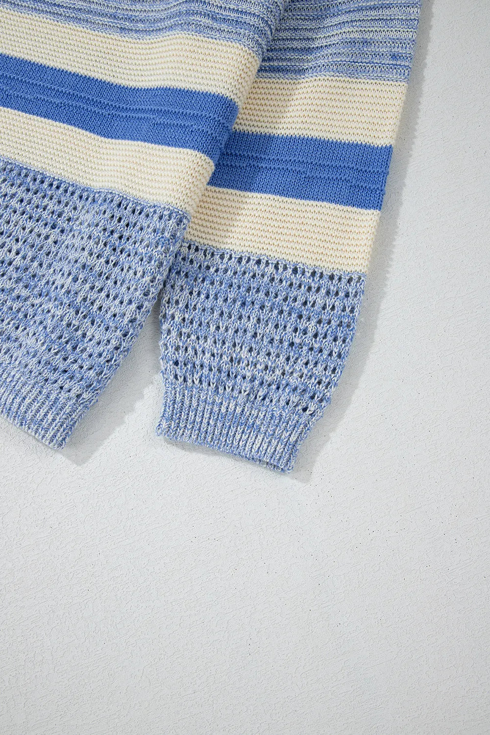 Contrast Round Neck Long Sleeve Sweater - adritiX