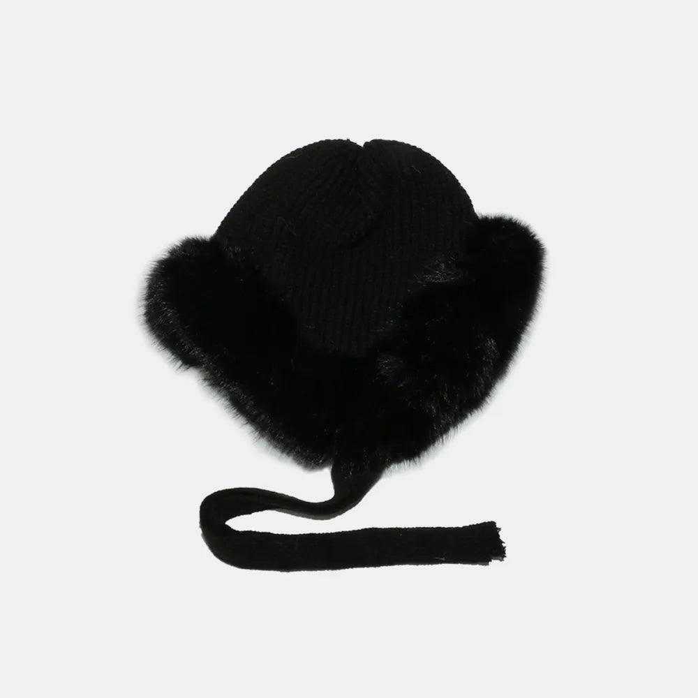 Thermal Tied Fuzzy Winter Hat - adritiX