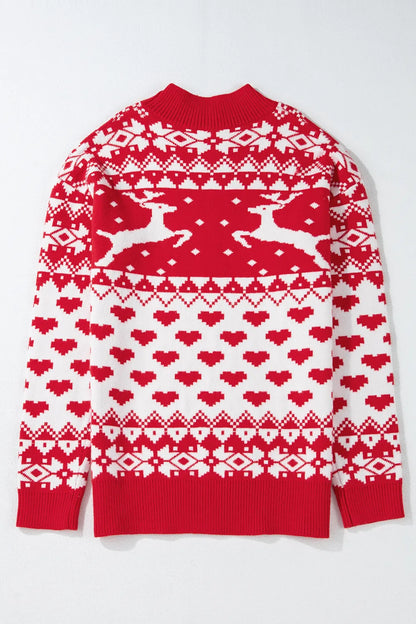 Christmas Element Turtleneck Long Sleeve Sweater - adritiX