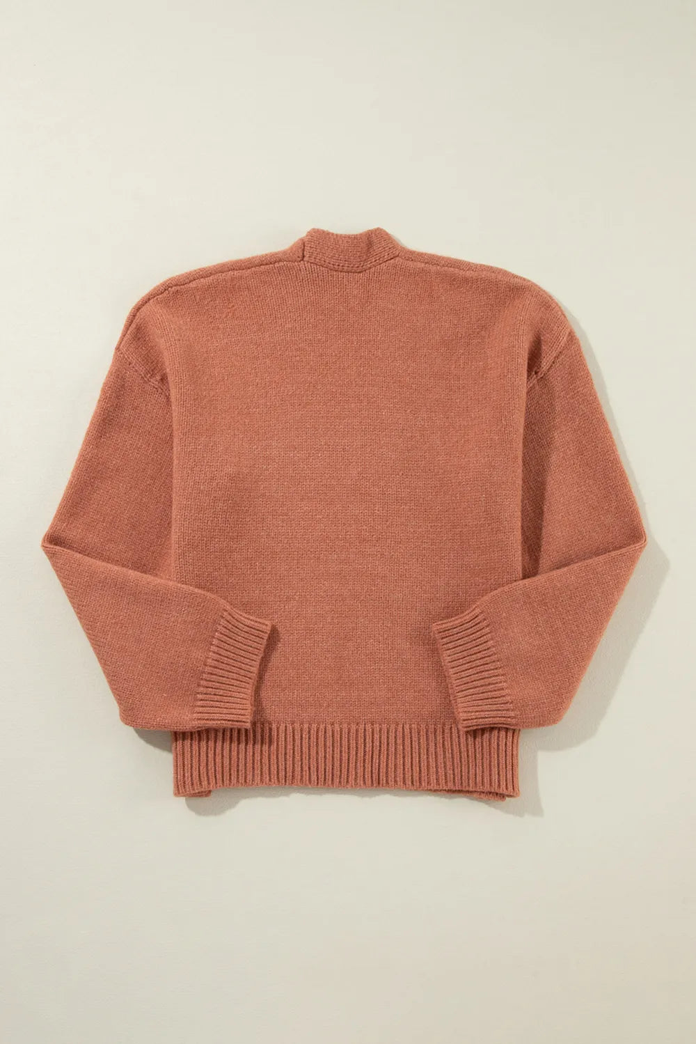 Slit Open Front Dropped Shoulder Cardigan - adritiX