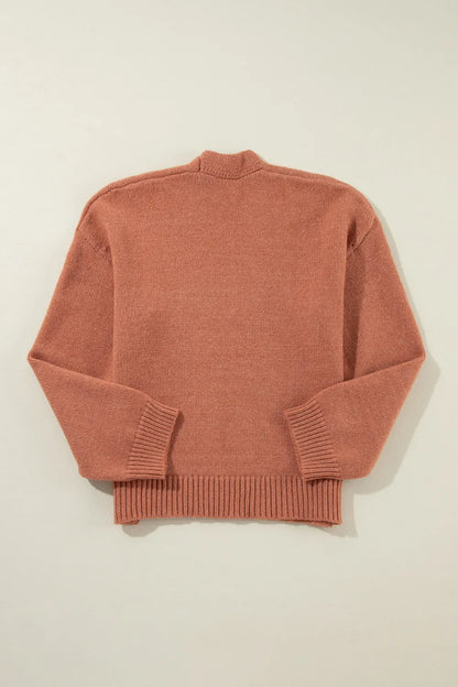 Slit Open Front Dropped Shoulder Cardigan - adritiX