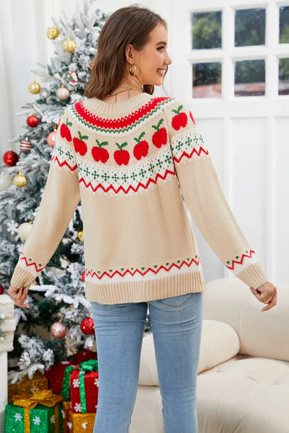 Angel Wings Graphic Round Neck Long Sleeve Sweater - adritiX