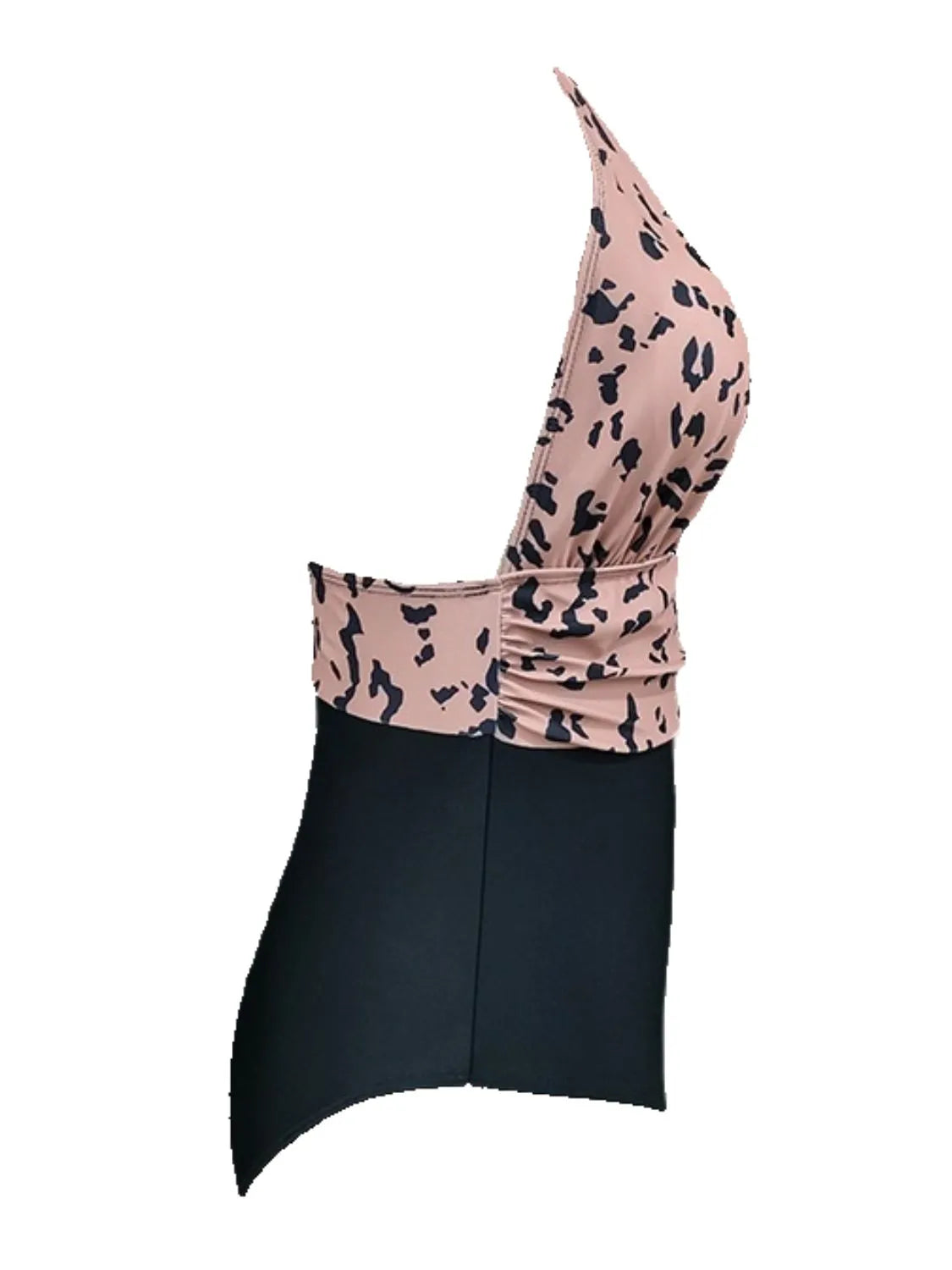 Full Size Leopard Halter Neck One-Piece Swimwear Plus Size - adritiX
