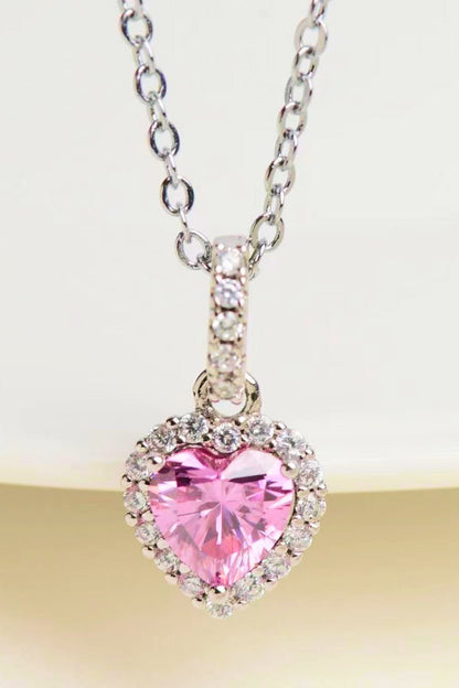 1 Carat Moissanite Heart Pendant Necklace - adritiX