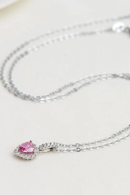 1 Carat Moissanite Heart Pendant Necklace - adritiX