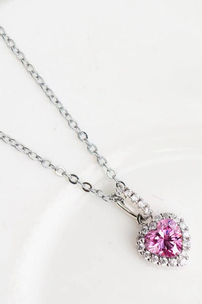 1 Carat Moissanite Heart Pendant Necklace - adritiX