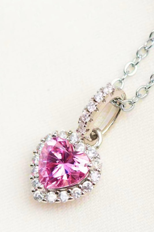 1 Carat Moissanite Heart Pendant Necklace - adritiX