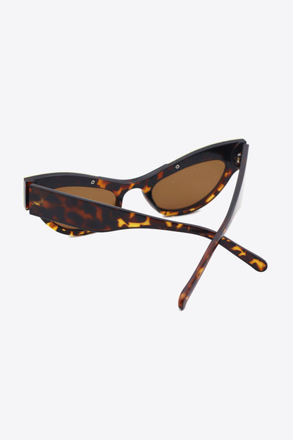 UV400 Rhinestone Trim Cat-Eye Sunglasses - adritiX