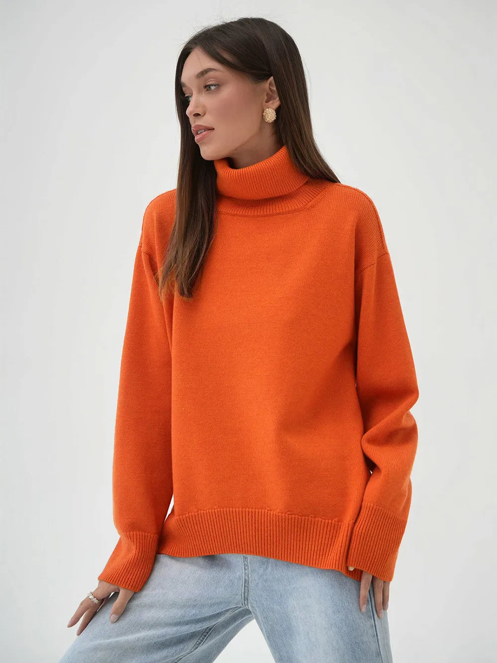 Turtleneck Long Sleeve Sweater - adritiX