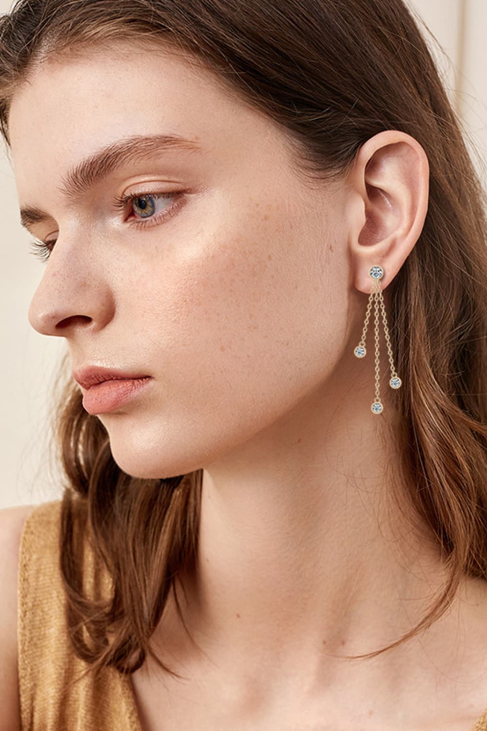 1.2 Carat Moissanite Layered Chain Earrings - adritiX