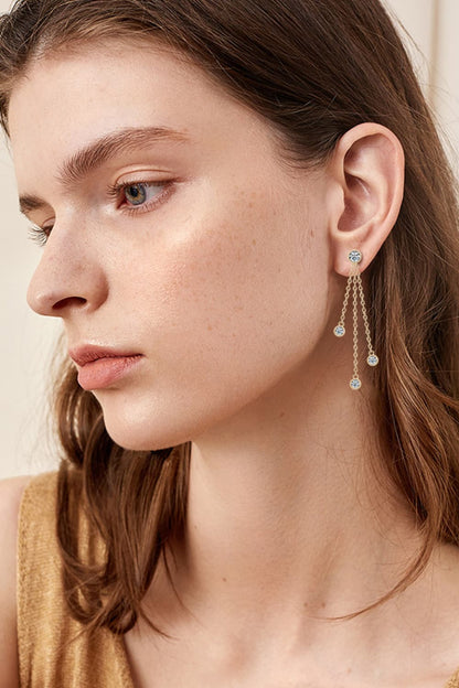 1.2 Carat Moissanite Layered Chain Earrings - adritiX