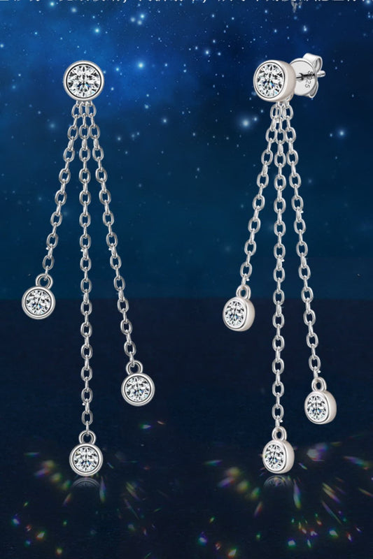 1.2 Carat Moissanite Layered Chain Earrings - adritiX