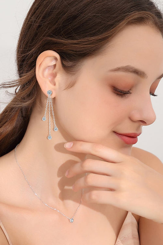 1.2 Carat Moissanite Layered Chain Earrings - adritiX