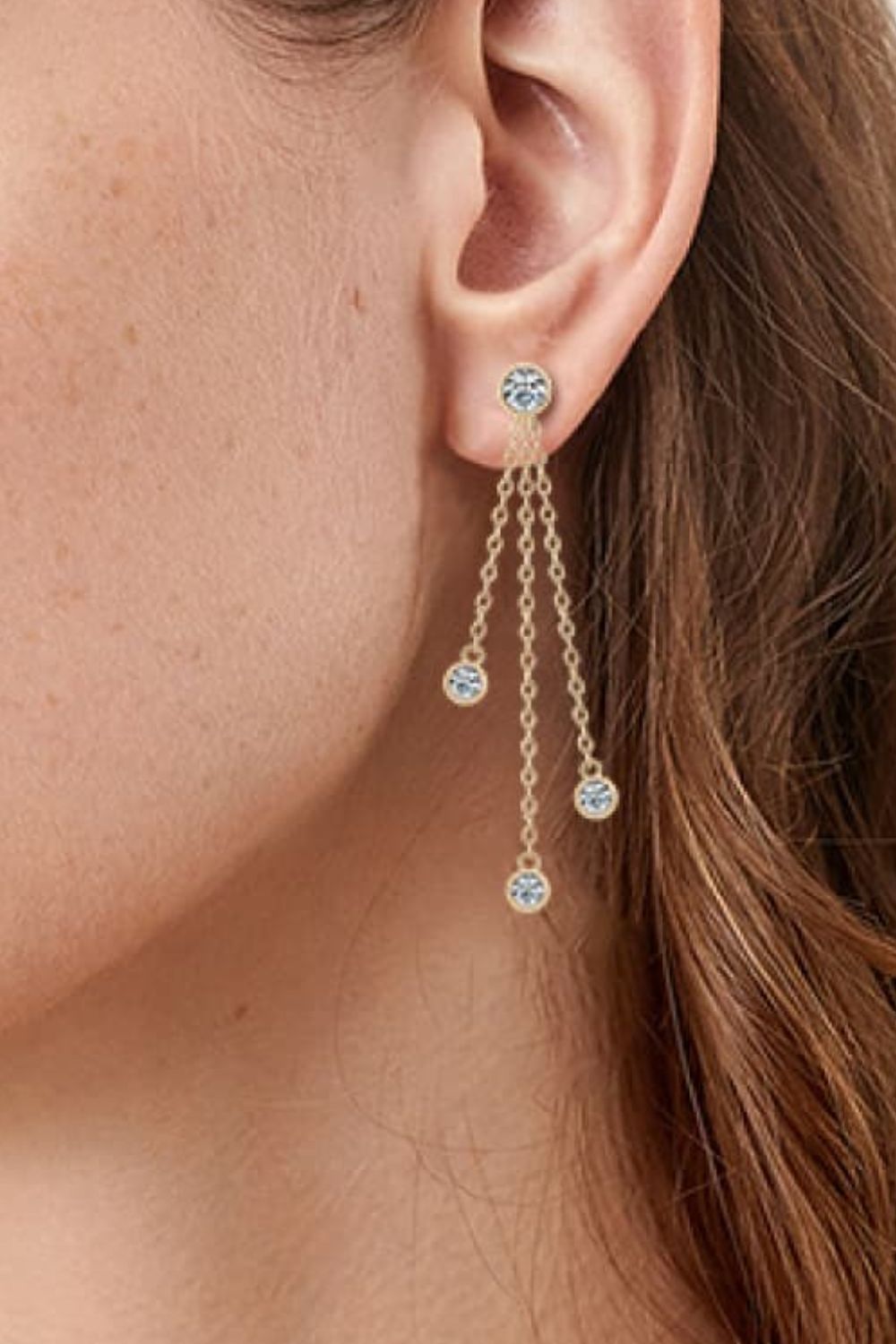 1.2 Carat Moissanite Layered Chain Earrings - adritiX