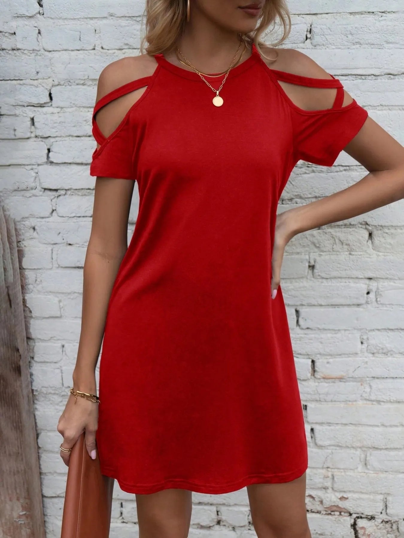 Cold Shoulder Mini Dress - adritiX
