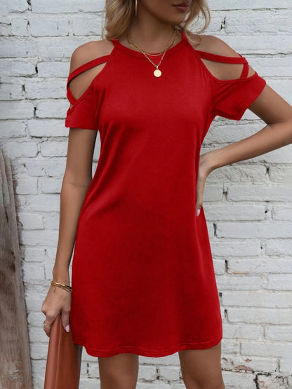 Cold Shoulder Mini Dress - adritiX