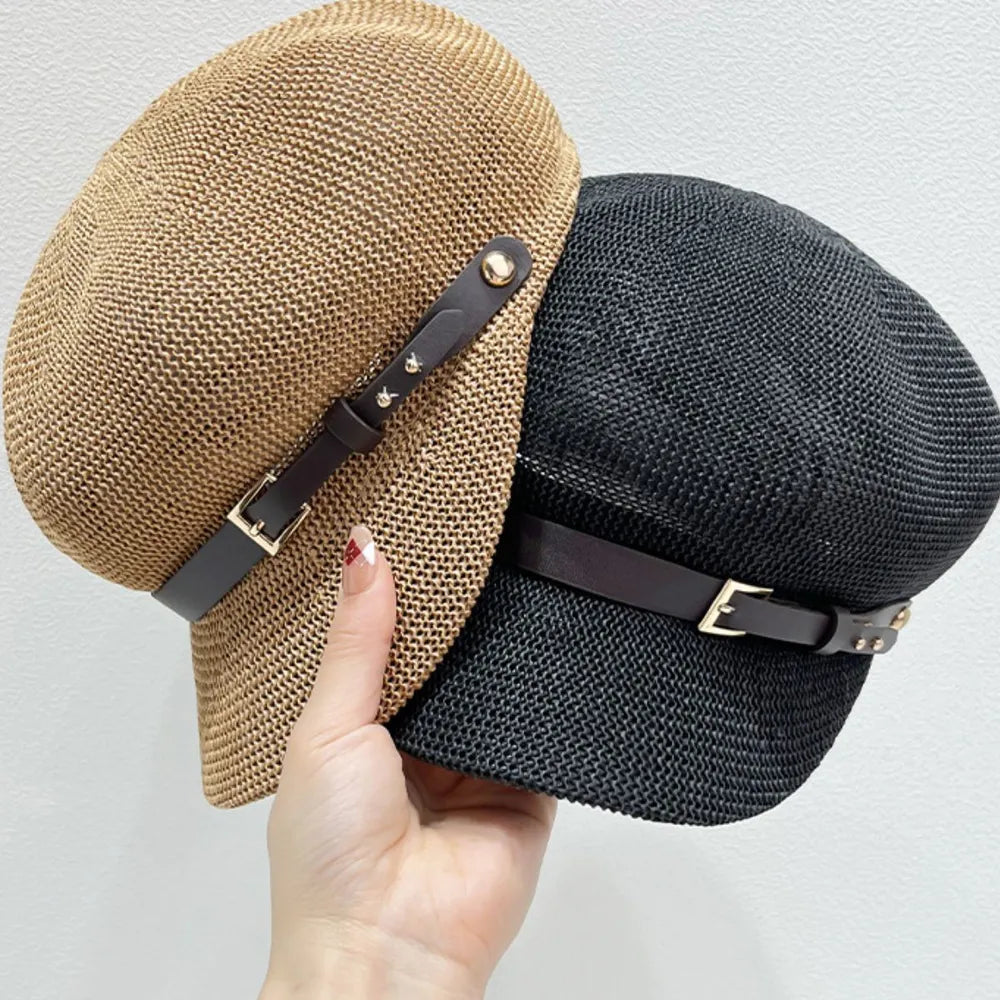 Straw Woven Buckle Hat - adritiX