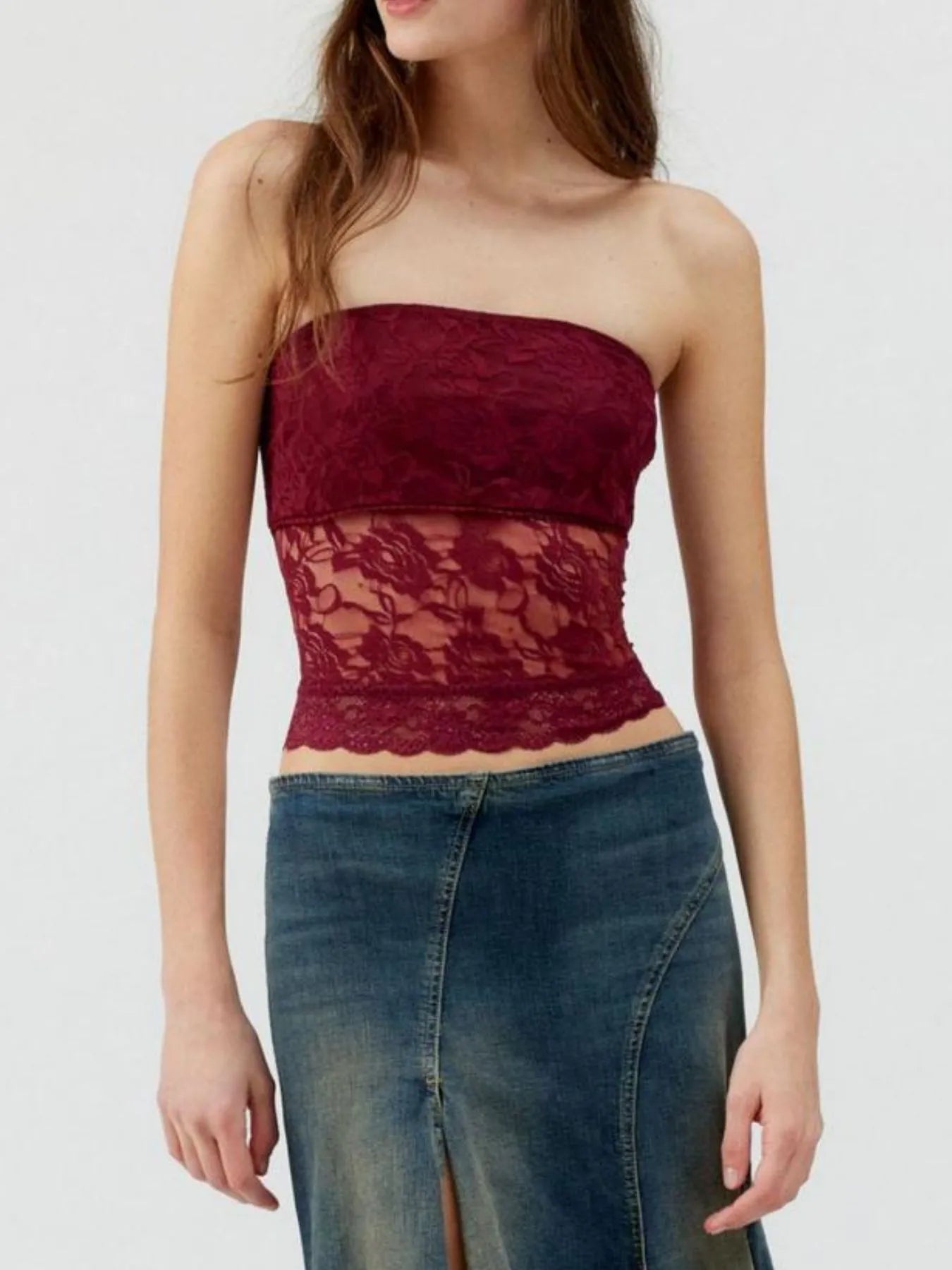 Lace Strapless Tube Top - adritiX
