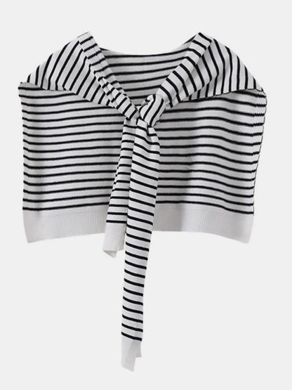 Striped Contrast Knit Wrap - adritiX