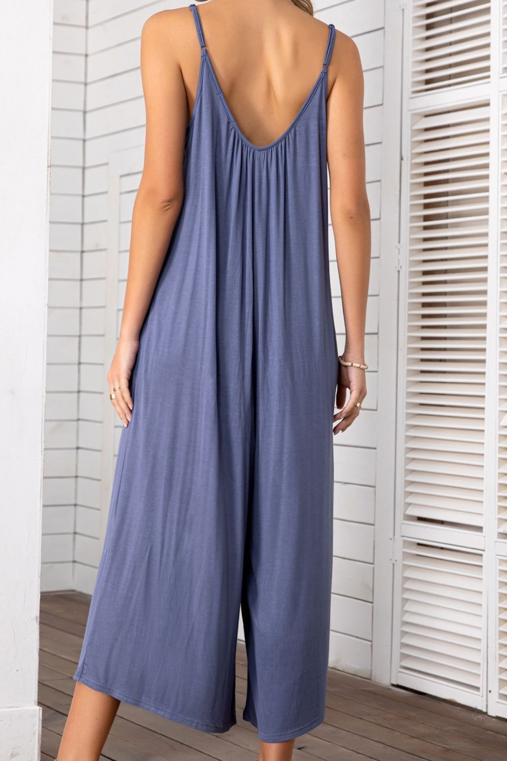 Elegant Spaghetti Strap Scoop Neck Jumpsuit - adritiX