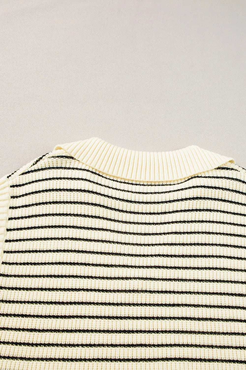 Stripe Turn-Down Johnny Collar Sweater Vest - adritiX