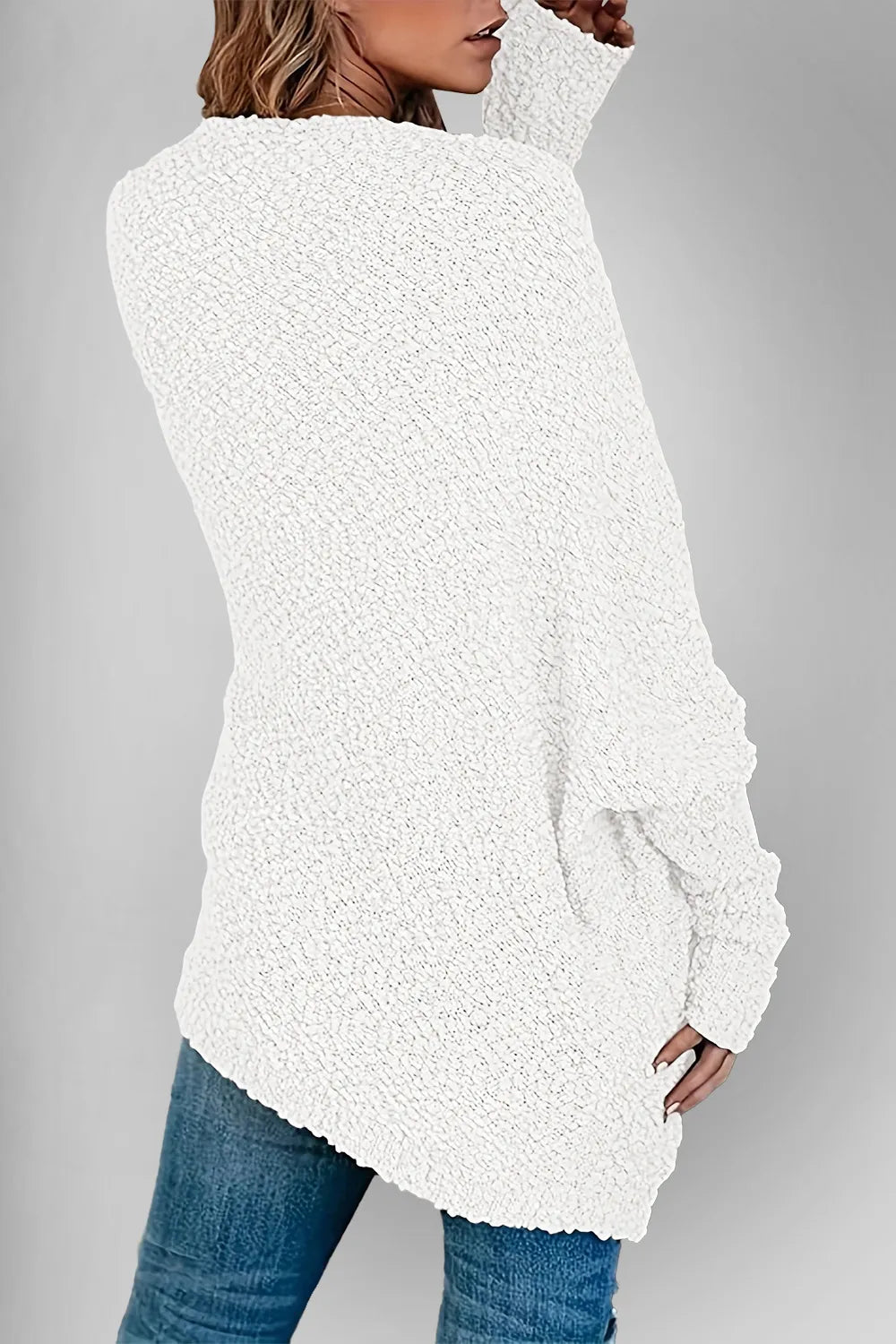 Double Take Pocketed Open Front Long Sleeve Cardigan - adritiX