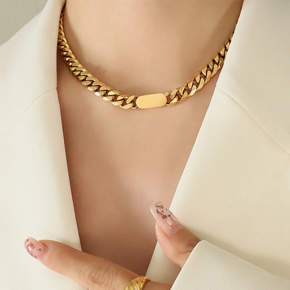 18K Gold - Plated Chain Necklace - adritiX