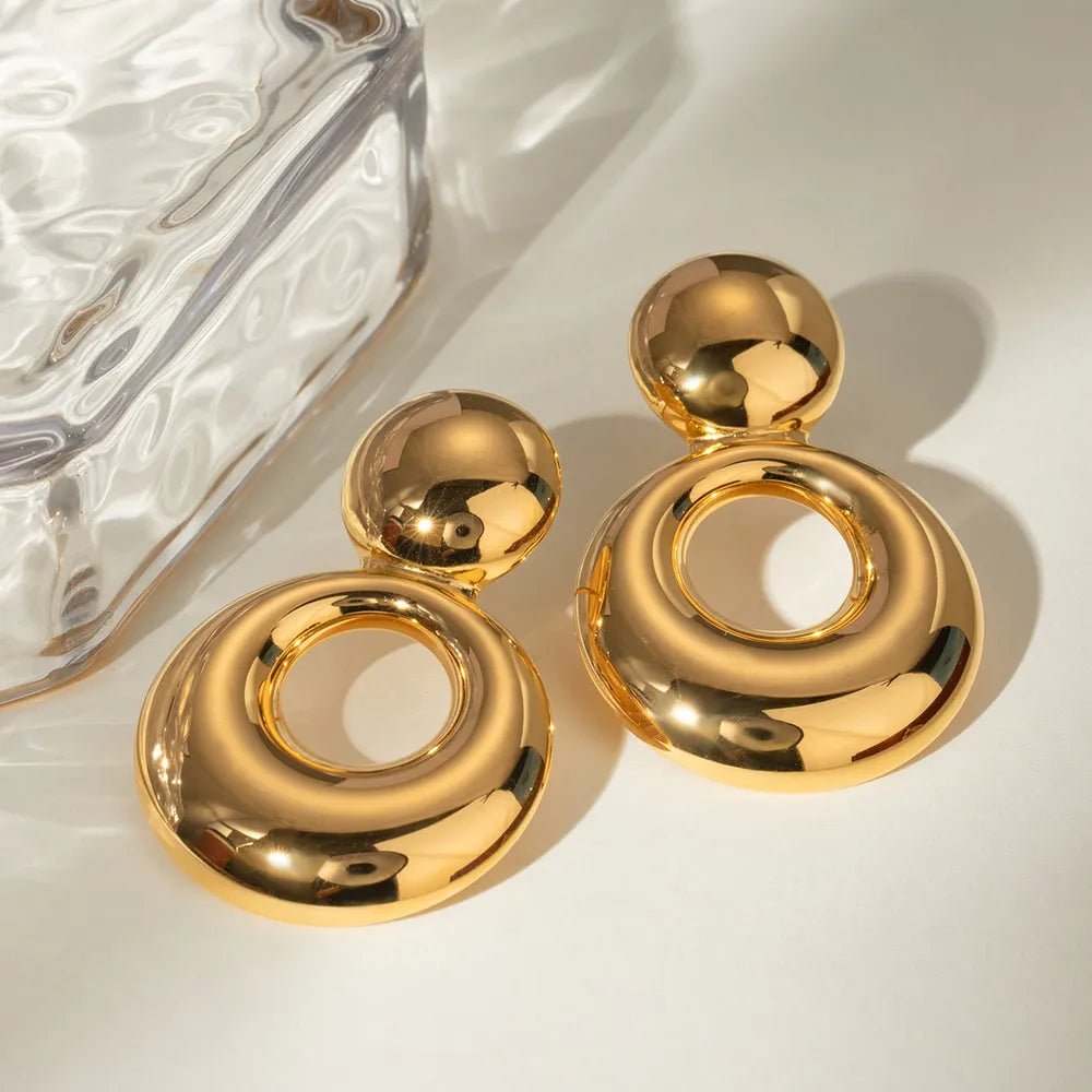 18K Gold - Plated Cutout Earrings - adritiX