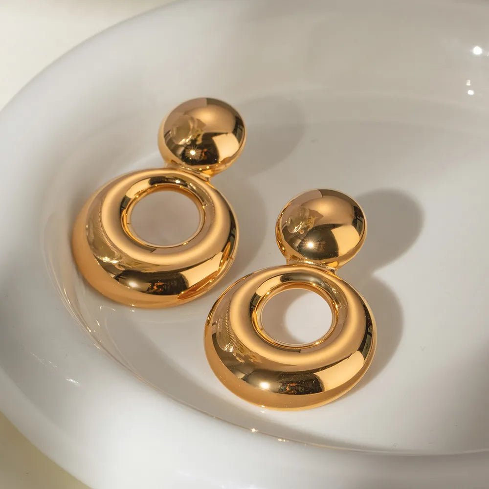 18K Gold - Plated Cutout Earrings - adritiX