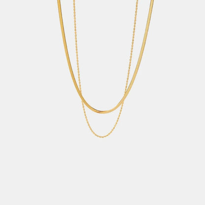 18K Gold - Plated Double - Layered Necklace - adritiX
