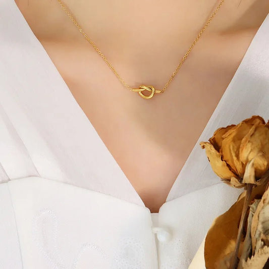 18K Gold - Plated Knotted Necklace - adritiX