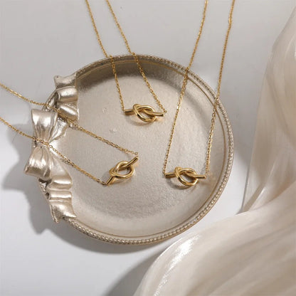 18K Gold - Plated Knotted Necklace - adritiX