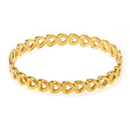 18K Gold - Plated Stainless Steel Heart Bracelet - adritiX