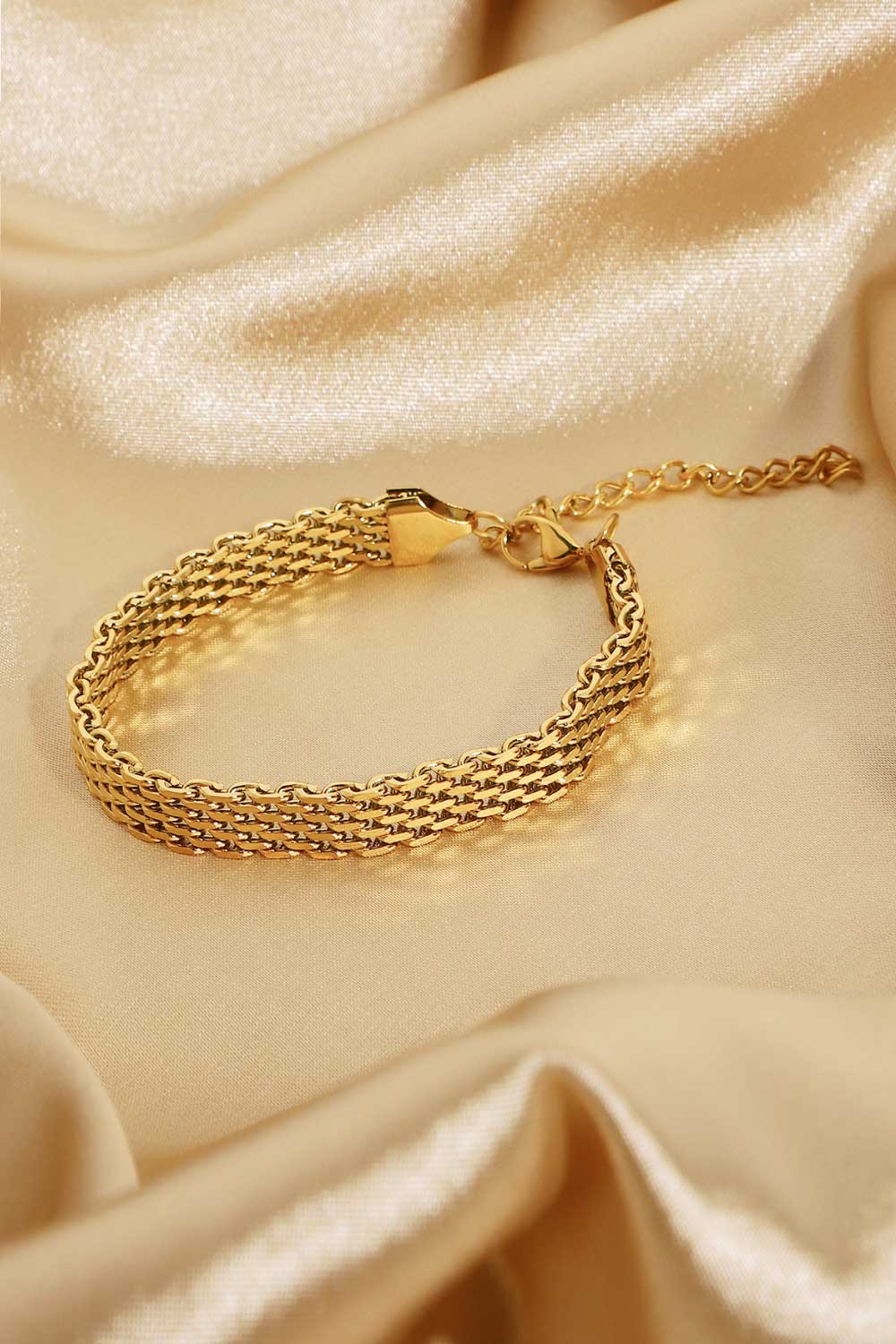 18K Gold - Plated Wide Chain Bracelet - adritiX