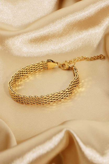 18K Gold - Plated Wide Chain Bracelet - adritiX